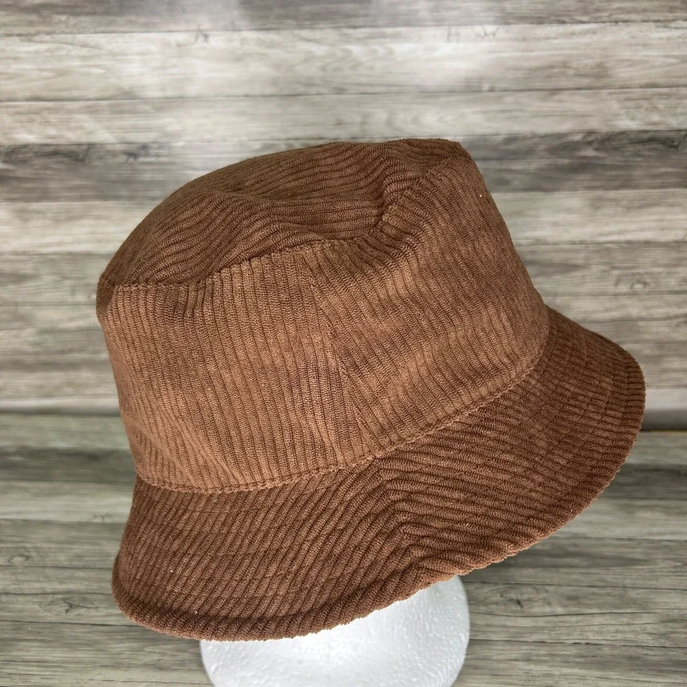 Steve Madden Brown Corduroy Bucket Hat Lined Solid Women's One Size